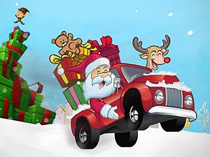 Weihnachtsmann-Geschenk-Truck