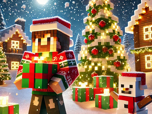 Minecraft Weihnachtspuzzle: Festlicher Pixel-Art-Spaß